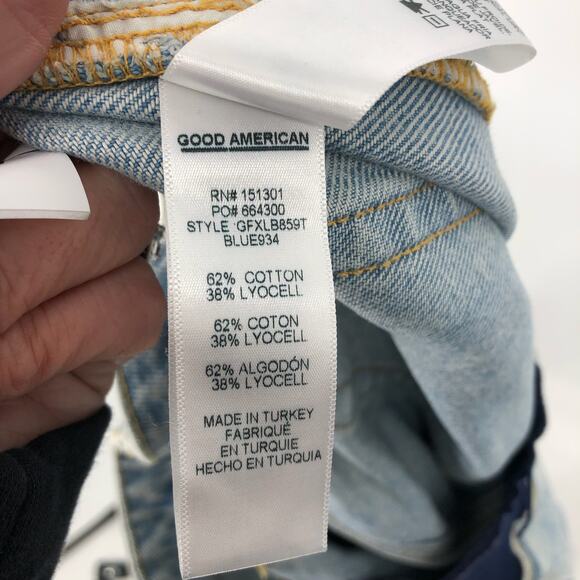 GOOD AMERICAN Good 90's Maternity Wide Leg Jeans 14/32 Light Blue934 NWT - Picture 14 of 16